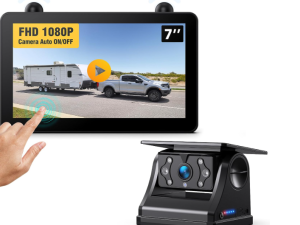 Magnetic Solar Wireless RV Backup Camera, 1080P 7″ Touchscreen Monitor